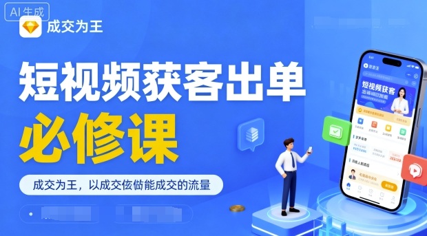 短视频获客出单必修课，成交为王，以成交为导向，直接做能成交的流量-稀缺资源库