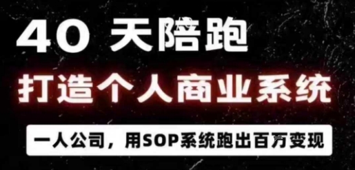 40天陪跑打造个人商业系统，一人公司，用SOP系统跑出百W变现-稀缺资源库