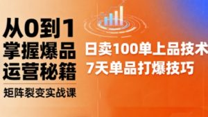 抖音小店爆品打造与矩阵裂变实战课，从0到1掌握爆品运营秘籍-稀缺资源库