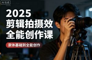 2025剪辑拍摄特效全能创作课，零基础到全能创作-稀缺资源库
