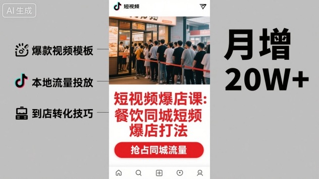 短视频爆店课，餐饮同城短视频爆店打法-稀缺资源库