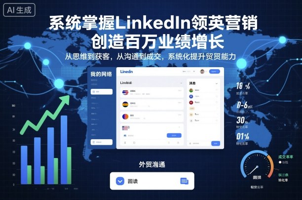 系统掌握LinkedIn领英营销，创造百万业绩增长，从思维到获客，从沟通到成交，系统化提升外贸能力-稀缺资源库