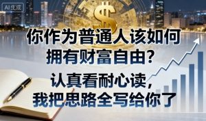 付费文章：你作为普通人该如何拥有财富自由？认真看耐心读，我把思路全写给你了-稀缺资源库