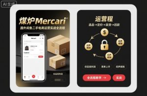 煤炉Mercari国外闲鱼二手电商运营实战全流程,仿品高利润,简单上手,闷声搞钱-稀缺资源库