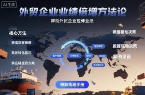 外贸企业业绩倍增方法论,帮助外贸企业拉伸业绩-稀缺资源库