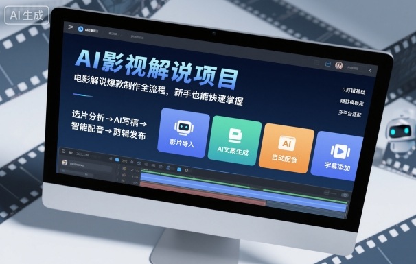 AI影视解说项目，电影解说爆款制作全流程，新手也能快速掌握-稀缺资源库