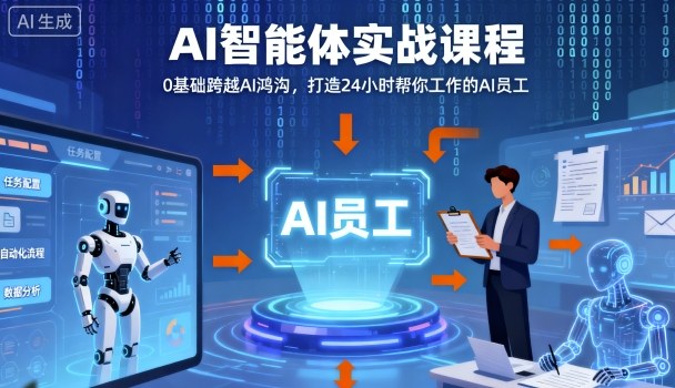 Ai智能体实战课程，0基础跨越Ai鸿沟，打造24小时帮你工作的Ai员工，打破常规，以实战定义Ai-稀缺资源库