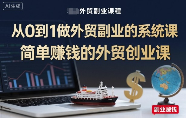 从0到1做外贸副业的系统课，简单賺钱的外贸创业课-稀缺资源库