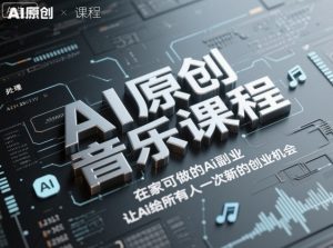 AI原创音乐课程,在家可做的Ai副业,让Ai给所有人一次新的创业机会-稀缺资源库