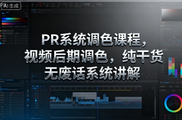 PR系统调色课程，视频后期调色，纯干货无废话系统讲解-稀缺资源库