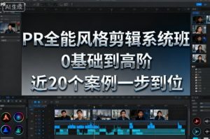 PR全能风格剪辑系统班,0基础到高阶,近20个案例一步到位-稀缺资源库