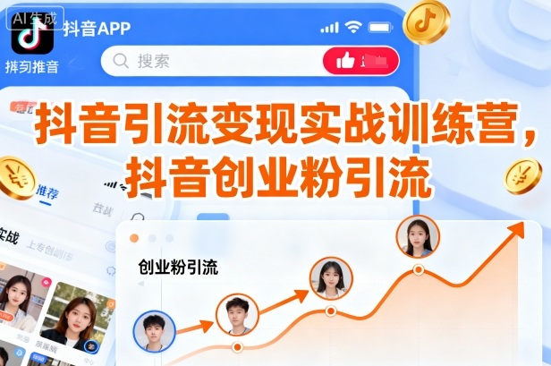 抖音引流变现实战训练营，抖音创业粉引流-稀缺资源库