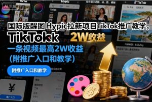 国际版醒图Hypic拉新项目TikTok推广教学,一条视频最高2W收益(附推广入口和教学)-稀缺资源库