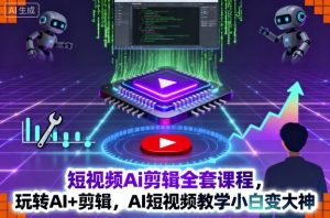 短视频Ai剪辑全套课程,玩转AI+剪辑,AI短视频教学小白变大神-稀缺资源库