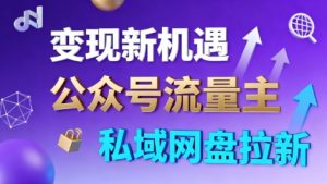 公众号流量主+私域网盘拉新,多方式变现,简单易上手,当天就有收益-稀缺资源库