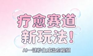 AI+疗愈+一键生成,一分钟一条素材,每天想要多少素材就多少素材,矩阵做,月入1W-稀缺资源库