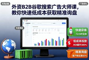 外资B2B谷歌搜索广告大师课,教你快速低成本获取精准询盘-稀缺资源库