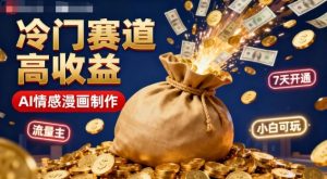 公众号冷门赛道,用AI做情感漫画,7天开通流量主,操作简单,小白可玩-稀缺资源库