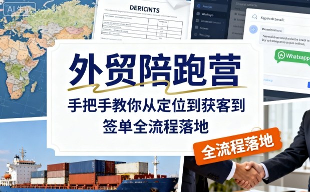 外贸陪跑营，手把手教你从定位到获客到签单全流程落地-稀缺资源库