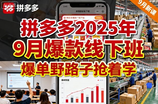 拼多多2025年9月爆款线下班，爆单野路子抢着学-稀缺资源库