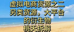 虚拟电商之二—另类的货源,大平台的衍生物-稀缺资源库