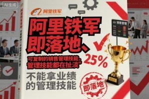 阿里铁军即落地、可复制的销售管理技能,不能拿业绩的管理技能都在扯淡-稀缺资源库