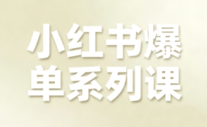 小红书爆单系列课，聚焦小红书电商全链路增长-稀缺资源库