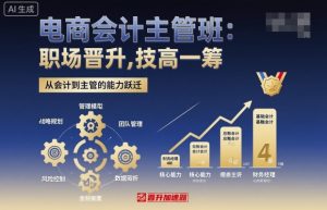 电商会计主管班，职场晋升，技高一筹-稀缺资源库