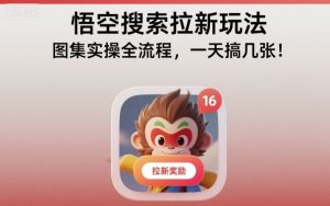 悟空搜索拉新玩法，图集实操全流程，一天搞几张-稀缺资源库