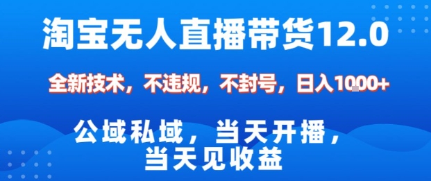 淘宝无人直播12.0，公域私域技术，不封号，不违规布局双十一流量风口，日入1k（独家技术）【揭秘】-稀缺资源库