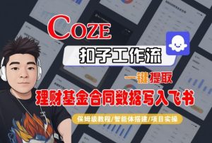 Coze扣子智能体工作流一键提取理财基金合同数据写入飞书，全流程保姆级教学-稀缺资源库