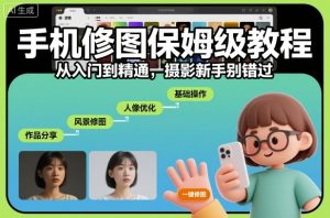 手机修图保姆级教程，从入门到精通，摄影新手别错过-稀缺资源库