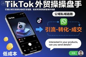 TikTok外贸操盘手，打通公域引流到私域成交全链路，低成本获取高质量海外询盘-稀缺资源库