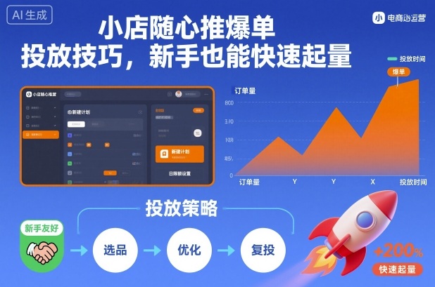 小店随心推爆单投放技巧，新手也能快速起量-稀缺资源库