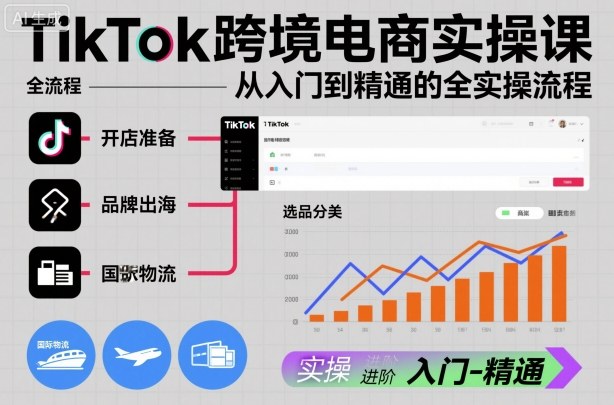 TikTok跨境电商实操课，从入门到精通的全实操流程-稀缺资源库