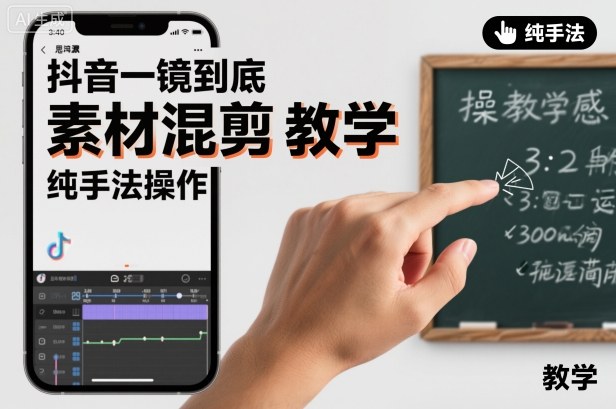抖音一镜到底素材混剪教学，纯手法操作-稀缺资源库