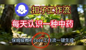 Coze扣子工作流一键生成每天认识一种中药短视频,保姆级搭建教学-稀缺资源库