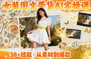 女装图文带货的AI实操课,覆盖38个实用技能,快速提升素材制作效率-稀缺资源库