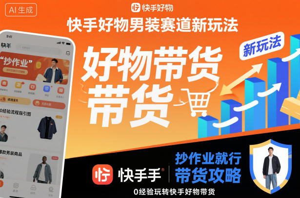 快手好物男装赛道新玩法，抄作业就行，0经验玩转快手好物带货-稀缺资源库