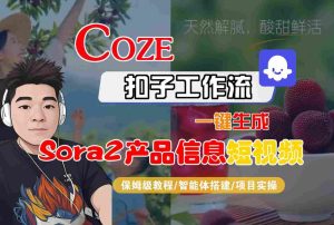 Coze扣子智能体工作流一键生成“SORA2产品信息“短视频,全流程保姆级教学-稀缺资源库