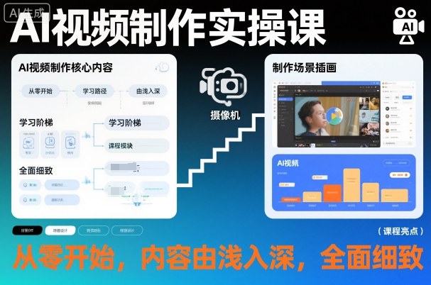 AI视频制作实操课，从零开始，内容由浅入深，全面细致-稀缺资源库
