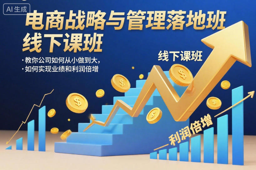 电商战略与管理落地班线下课，教你公司如何从小做到大，如何实现业绩和利润倍增【录音】-稀缺资源库