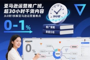 亚马逊运营推广班,超30小时干货内容,从0到1拆解亚马逊运营重难点-稀缺资源库