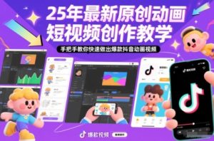 25年最新原创动画短视频创作教学,手把手教你快速做出爆款抖音动画视频-稀缺资源库