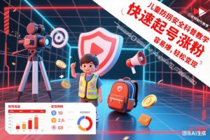 儿童防拐安全科普知识视频制作教学,快速起号涨粉,容易爆,轻松变现-稀缺资源库