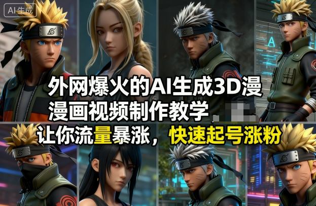 外网爆火的AI生成3D漫画视频制作教学，让你流量暴涨，快速起号涨粉！-稀缺资源库