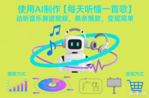 使用AI制作【每天听懂一首歌】动听音乐赛道视频,条条爆款,变现简单-稀缺资源库