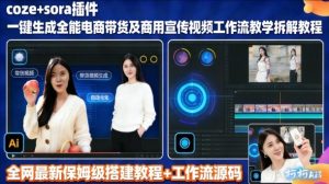 sora插件生成全能商用带货及宣传视频coze工作流拆解教程-稀缺资源库