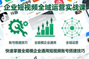 企业短视频全域运营实战课，快速掌握全规模企业通用短视频账号搭建技巧-稀缺资源库