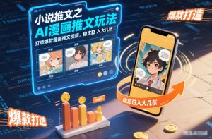 小说推文之AI漫画推文玩法，打造爆款漫画推文视频，稳定日入大几张-稀缺资源库